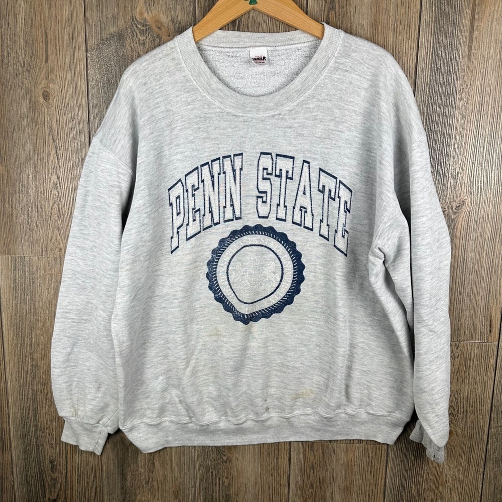 Vintage Penn State Sweatshirt XXL Gray H Wolf & Sons Nittany Lions NCAA Crewneck